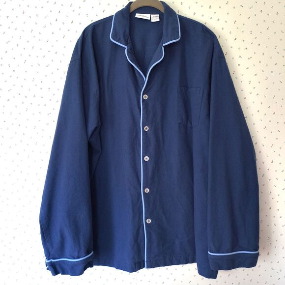 Vermont Country Store Pajama Set Mens 3X Blue Portuguese Cotton Flannel Cozy PJs - Picture 3 of 16